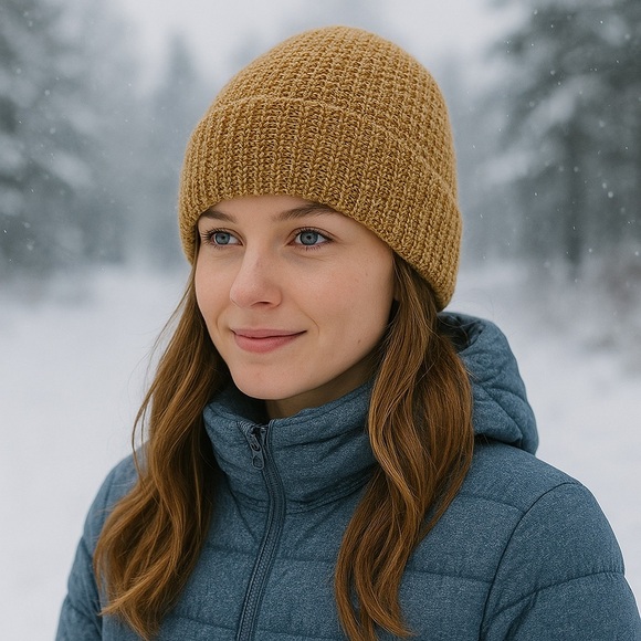 The North Face Women’s Knit Beanie OS Golden Brown Marl - Picture 1 of 8